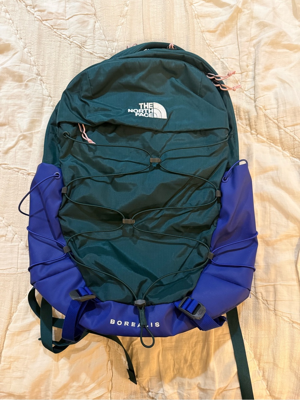 The North Face Womens Two-Tone Borealis Backpack - Dark Green & Purple
